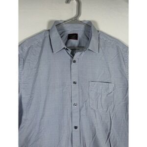 Untuckit Performance Shirt Mens XL Blue Nylon Stretch Lightweight Geometric AOP